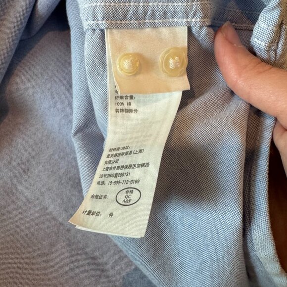 Abercrombie & Fitch Men’s Oxford Shirt Blue Long Sleeve Button Down Moose Logo X - Picture 4 of 8